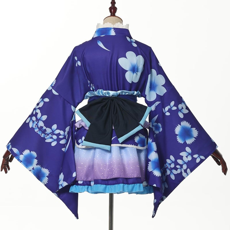 GRACEART Japanese Yukata Kimono Costume Anime Cosplay Robe (Blue) - Image 2